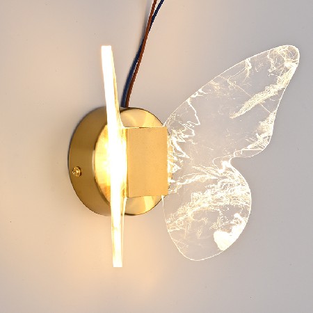 Cob small butterfly wall lamp DIY mini cute living room, indoor room atmosphere, three color dimmable adjustable wall lamp