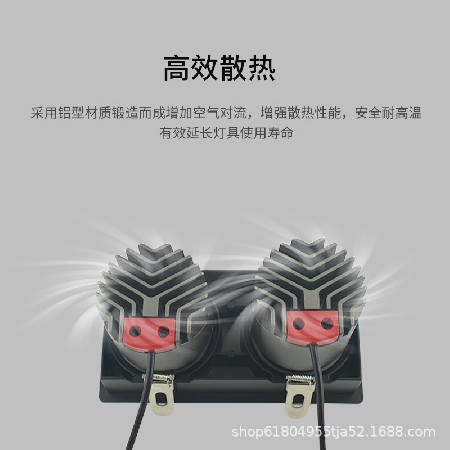 Embedded anti glare LED dual head square grille light spot light dual head three head spot light commercial living room